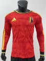 2526 Belgium Home long sleeve Player Version Soccer Jersey